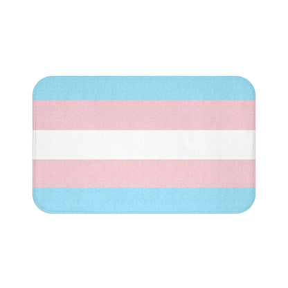 Transgender Flag Bath Mat, pencil crayon colours