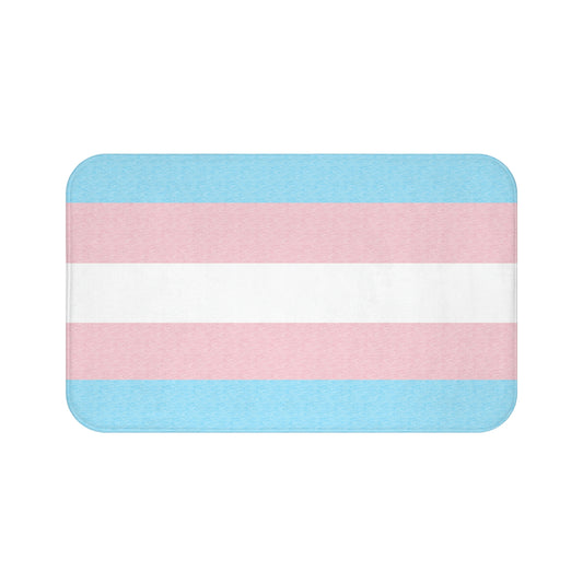 Transgender Flag Bath Mat, pencil crayon colours