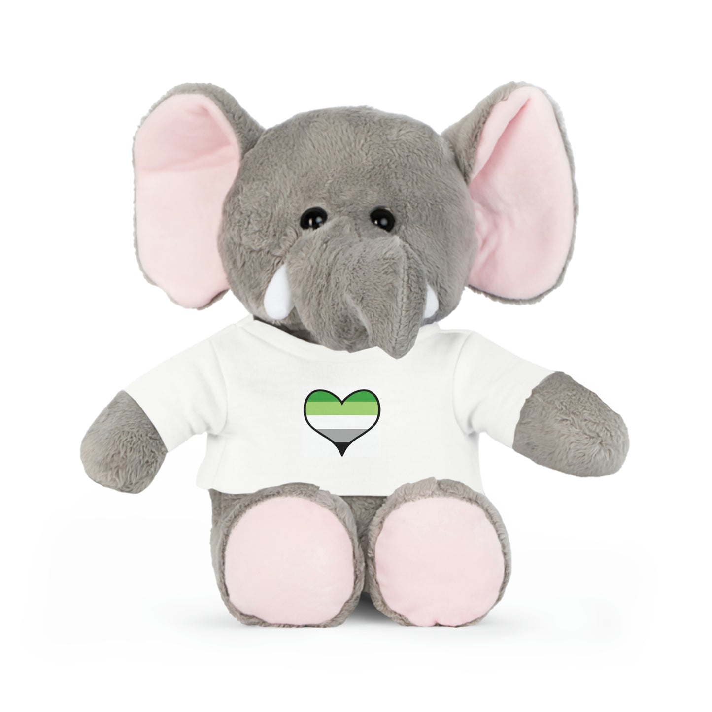 Plush Toys with Aromantic Flag T-Shirt