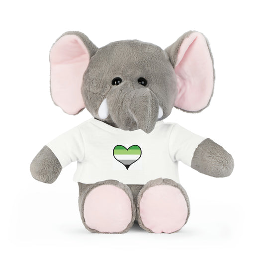 Plush Toys with Aromantic Flag T-Shirt