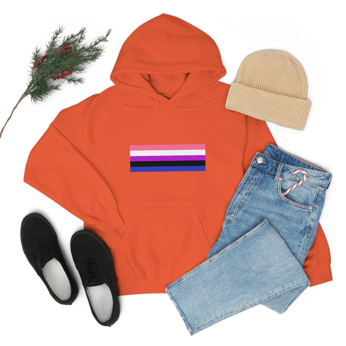 Genderfluid Flag Hooded Sweatshirt