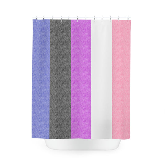 Genderfluid Flag Shower Curtain, pencil crayon colours