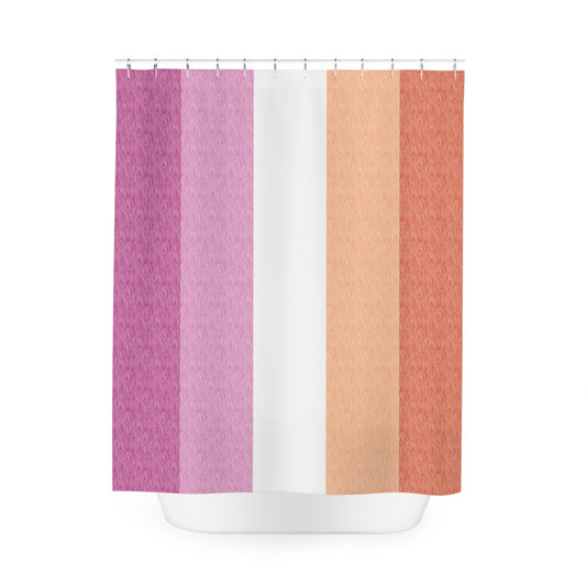 Lesbian Flag Shower Curtain, pencil crayon colours