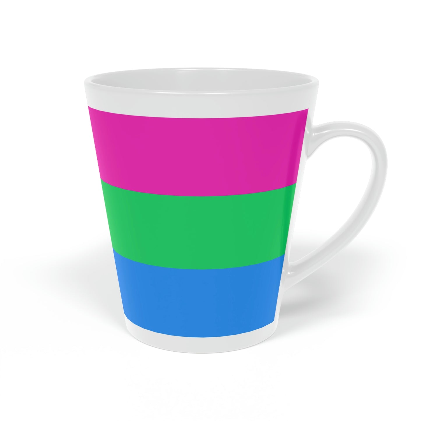 Polysexual Pride Flag Latte Mug, 12oz