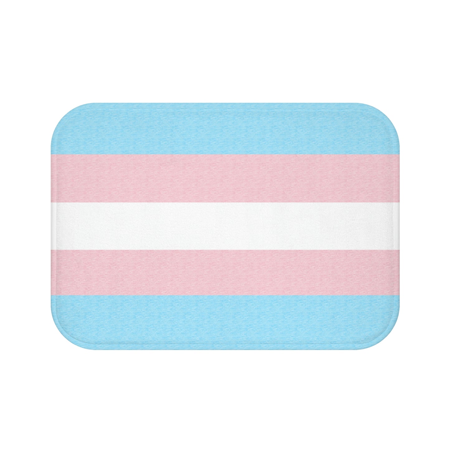 Transgender Flag Bath Mat, pencil crayon colours