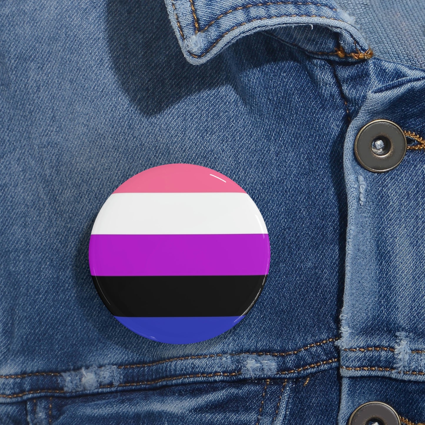 Genderfluid Pride Flag Round Pins