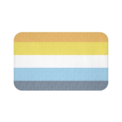 Aroace Flag Bath Mat, pencil crayon colours