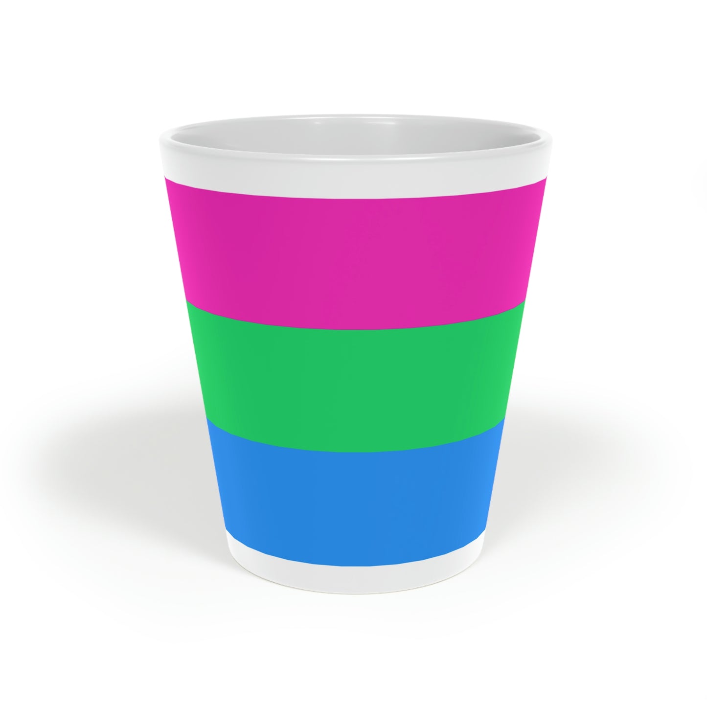 Polysexual Pride Flag Latte Mug, 12oz