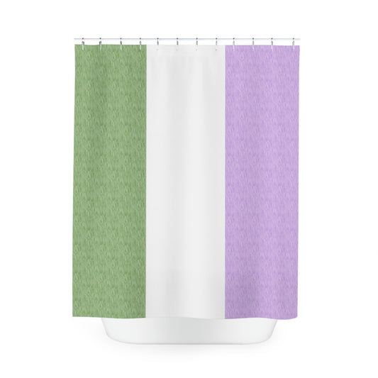 Genderqueer Flag Shower Curtain, pencil crayon colours