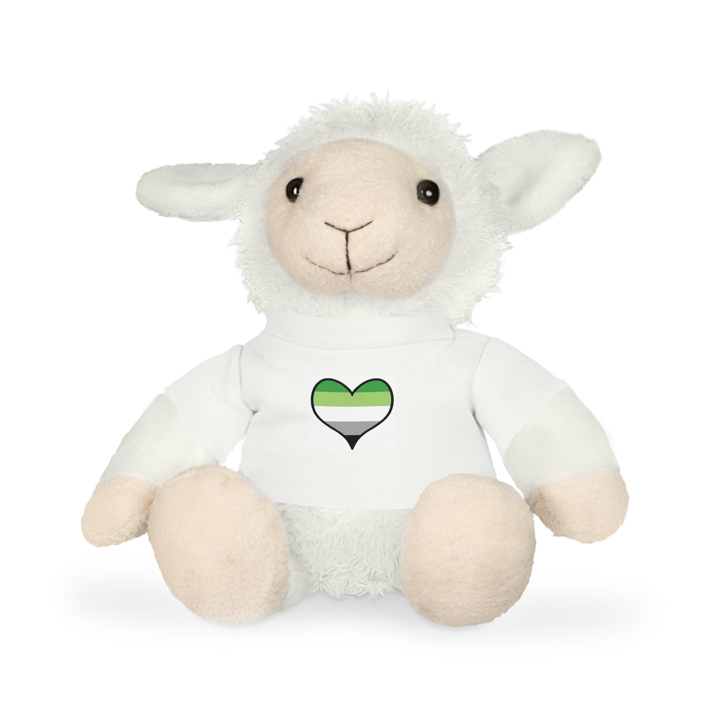 Plush Toys with Aromantic Flag T-Shirt