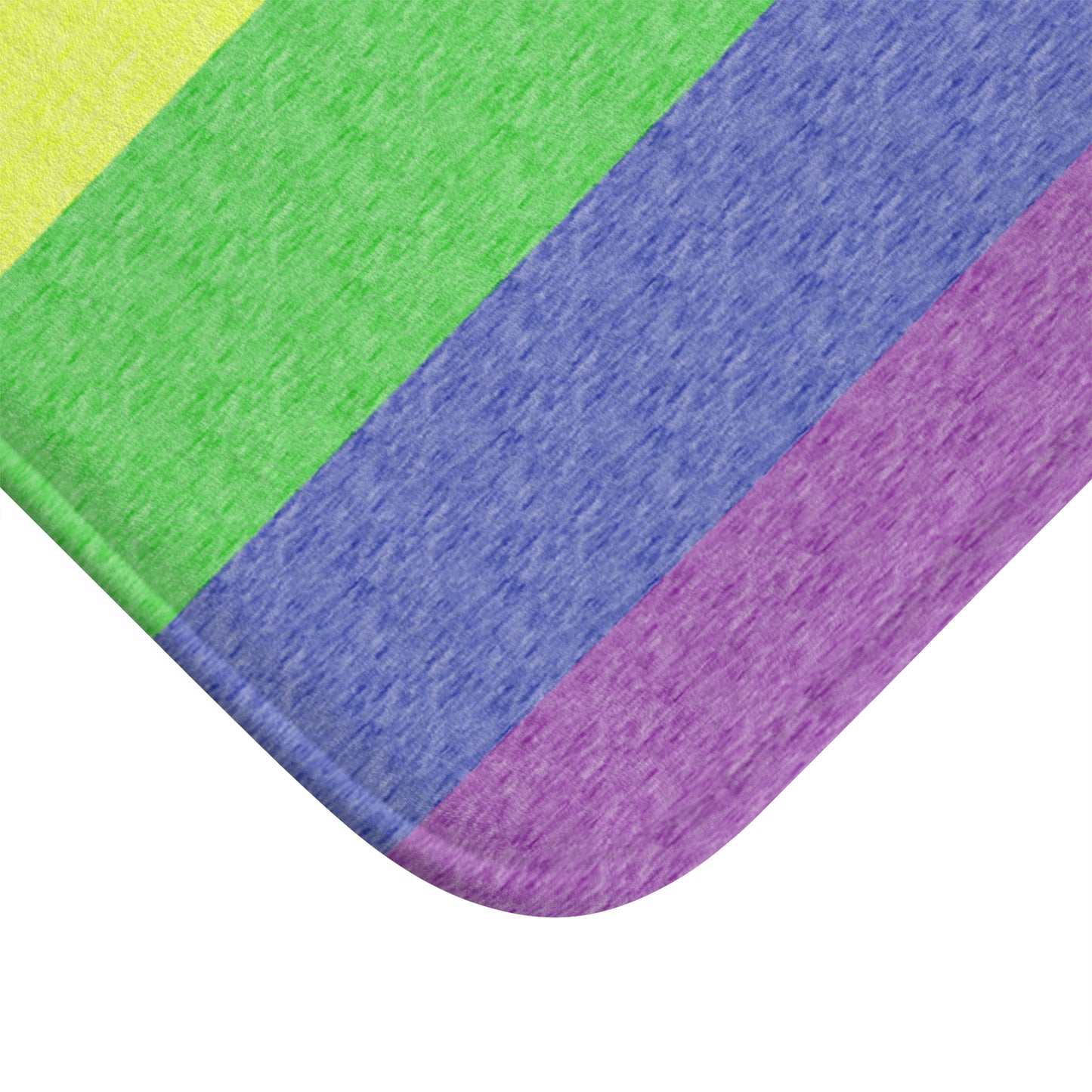 Rainbow Flag Bath Mat, pencil crayon colours