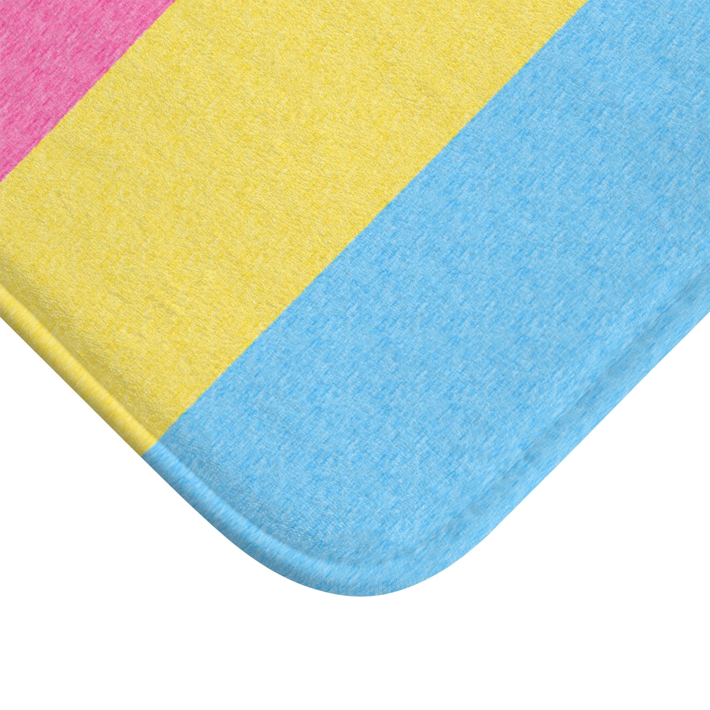 Pansexual Flag Bath Mat, pencil crayon colours