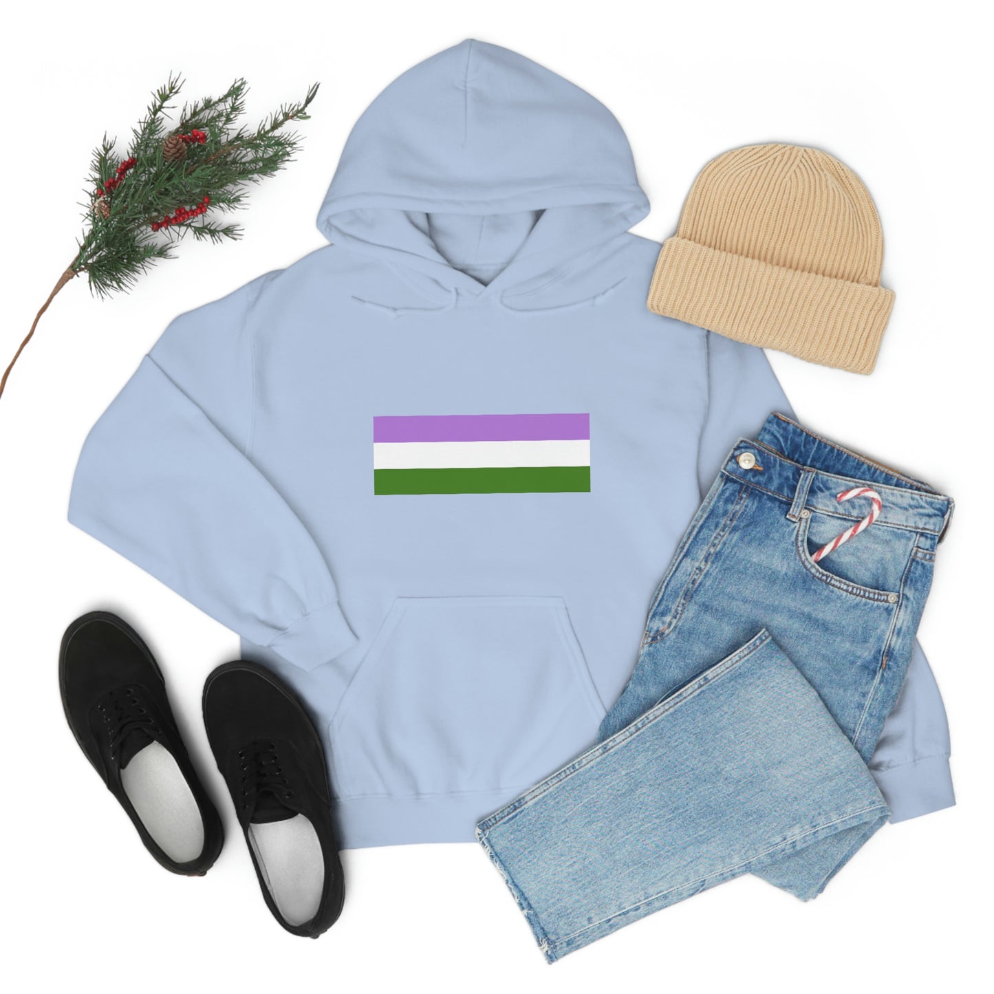 Genderqueer Flag Hooded Sweatshirt