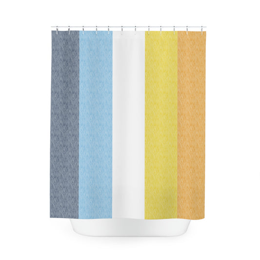 Aroace Flag Shower Curtain, pencil crayon colours