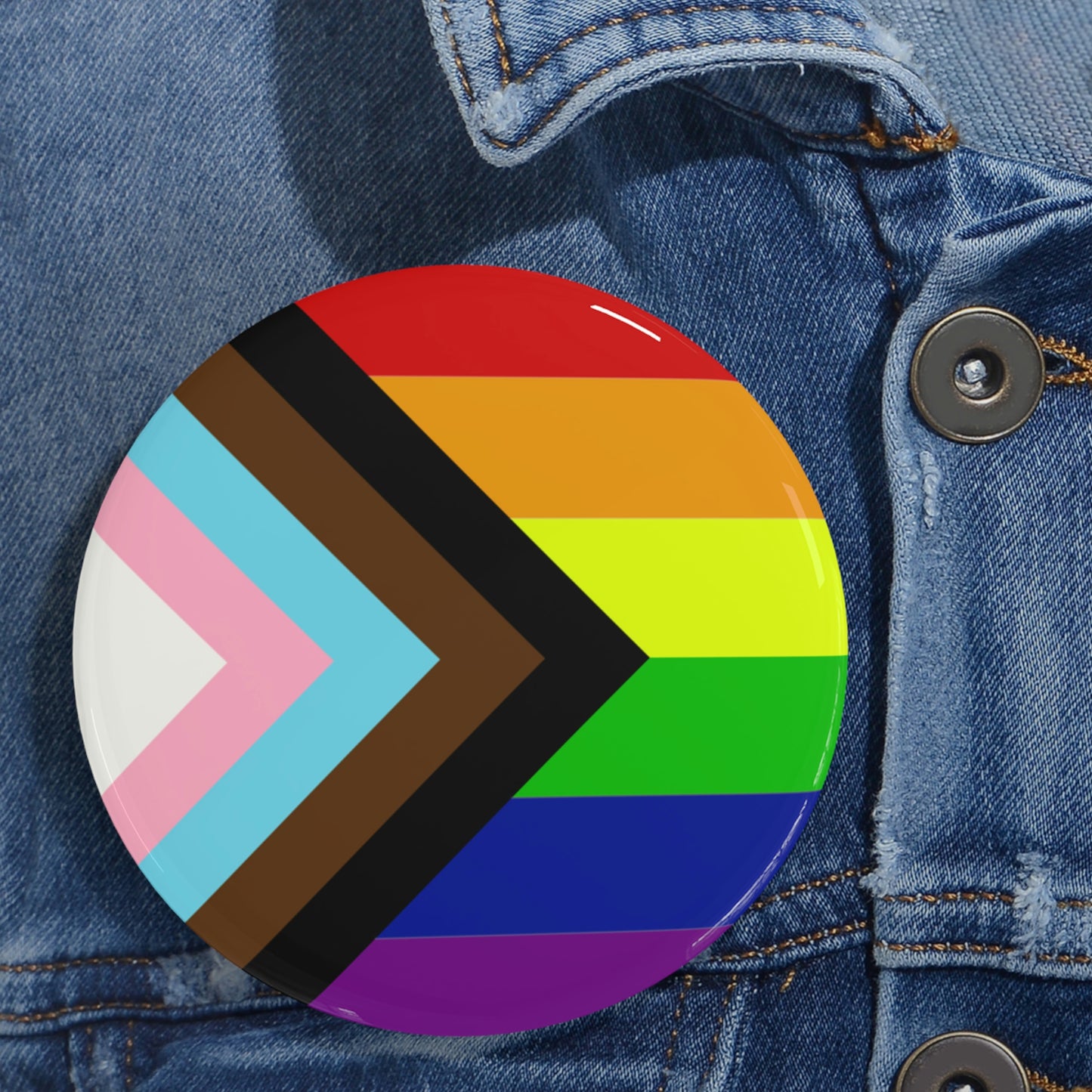 Progress Pride Flag Round Pins