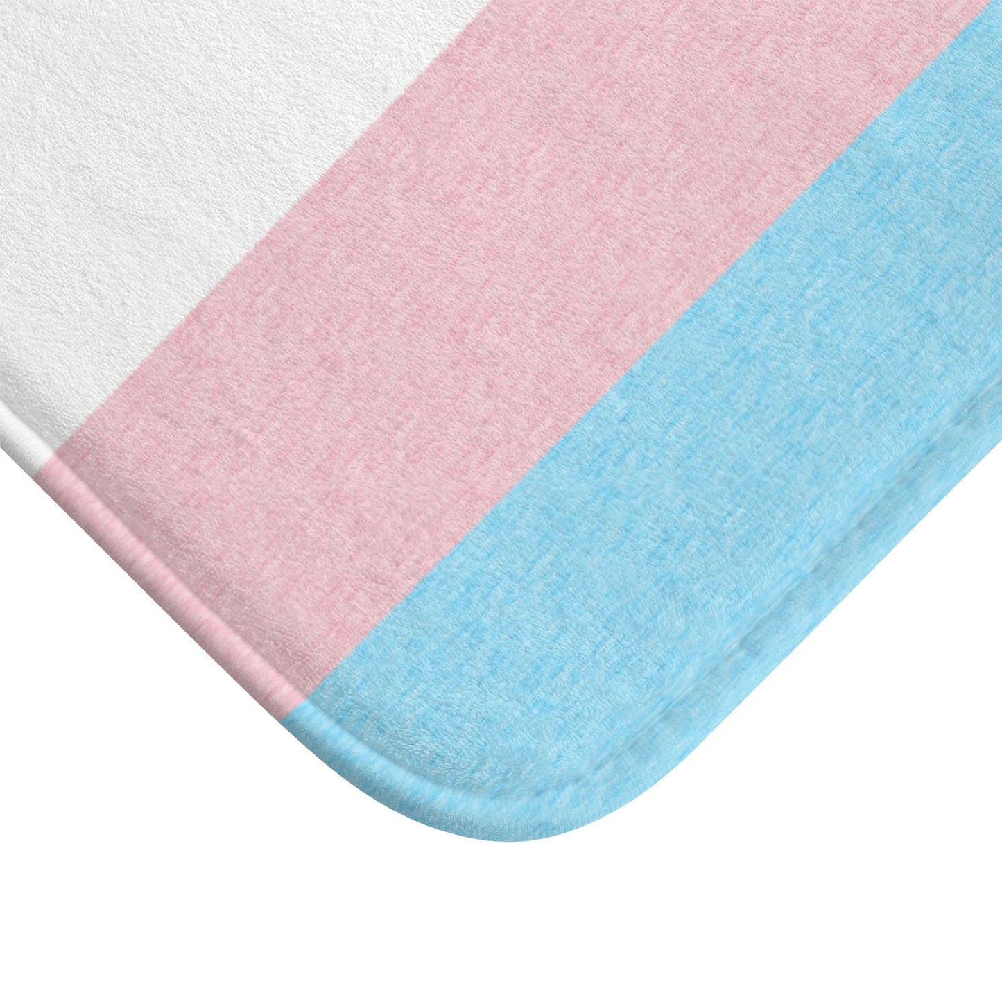 Transgender Flag Bath Mat, pencil crayon colours