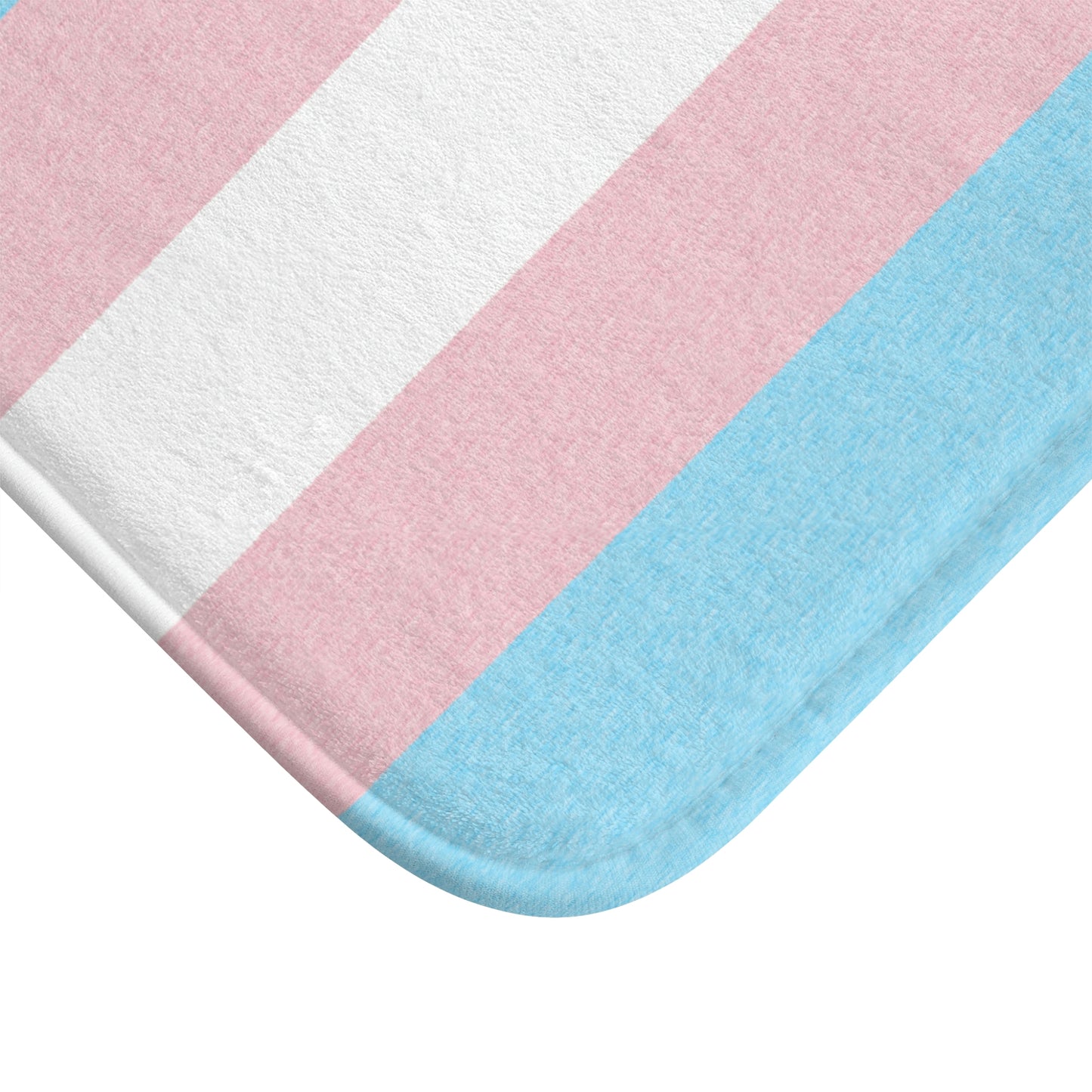 Transgender Flag Bath Mat, pencil crayon colours