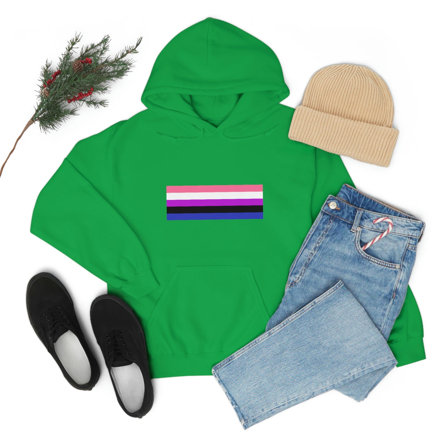 Genderfluid Flag Hooded Sweatshirt