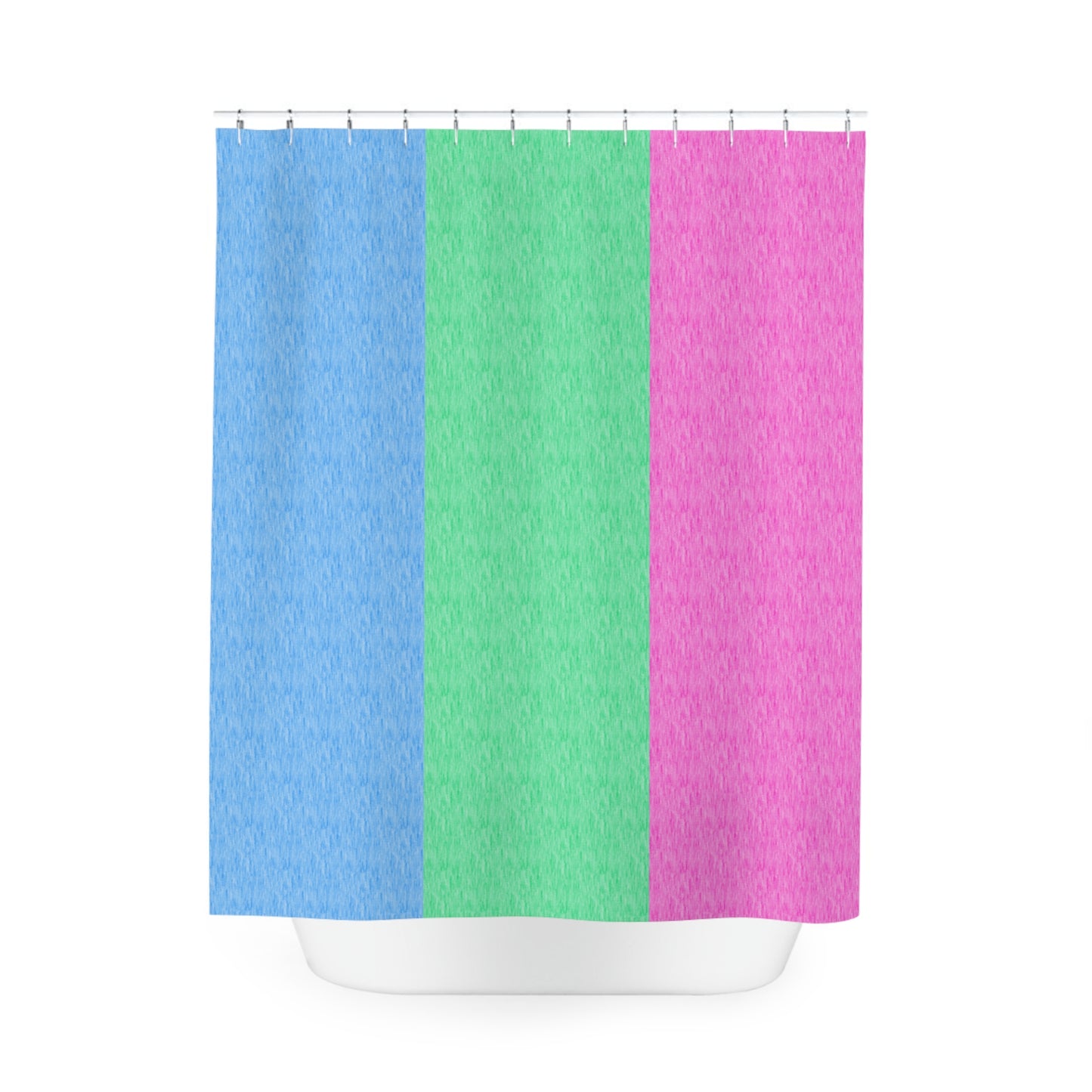 Polysexual Flag Shower Curtain, pencil crayon colours