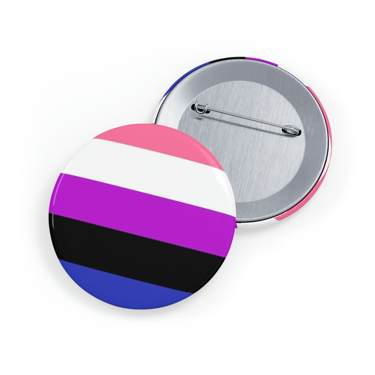 Genderfluid Pride Flag Round Pins