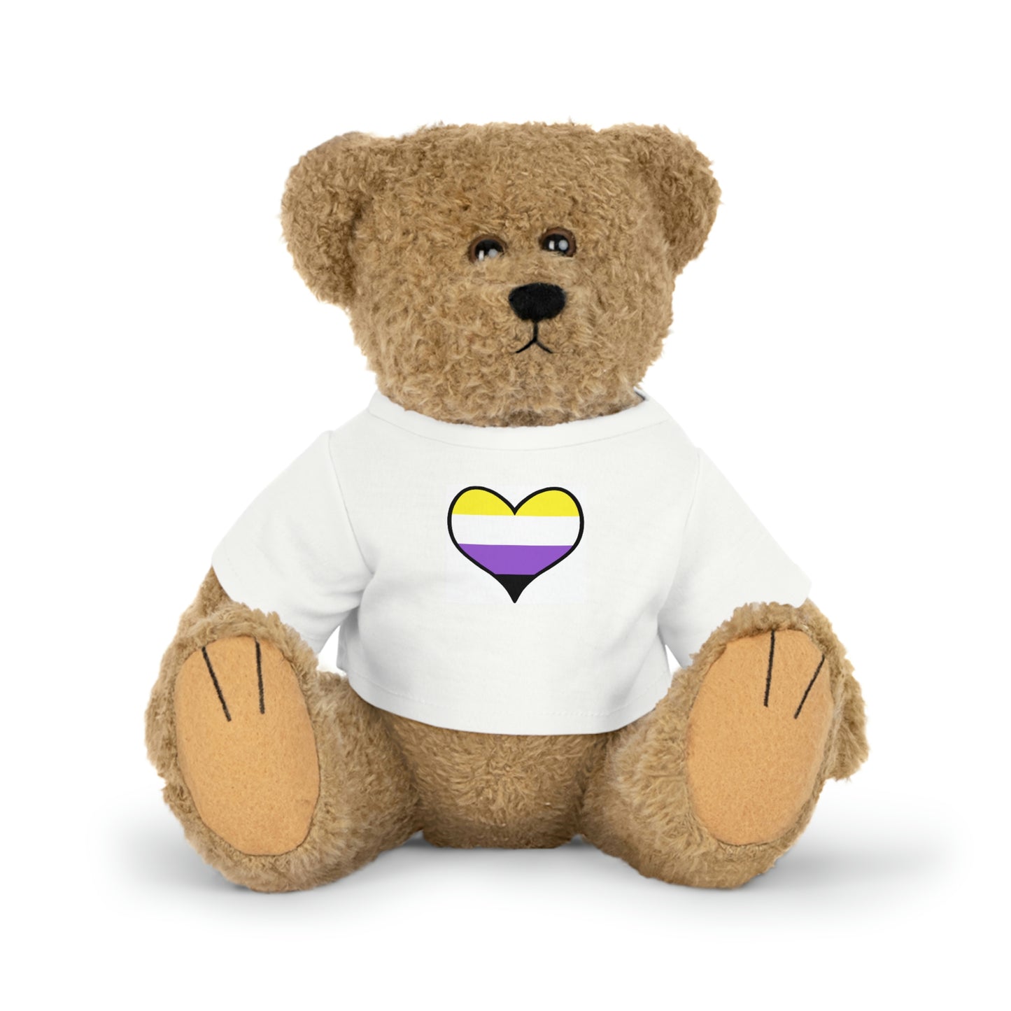 Plush Toys with Non-Binary Flag T-Shirt