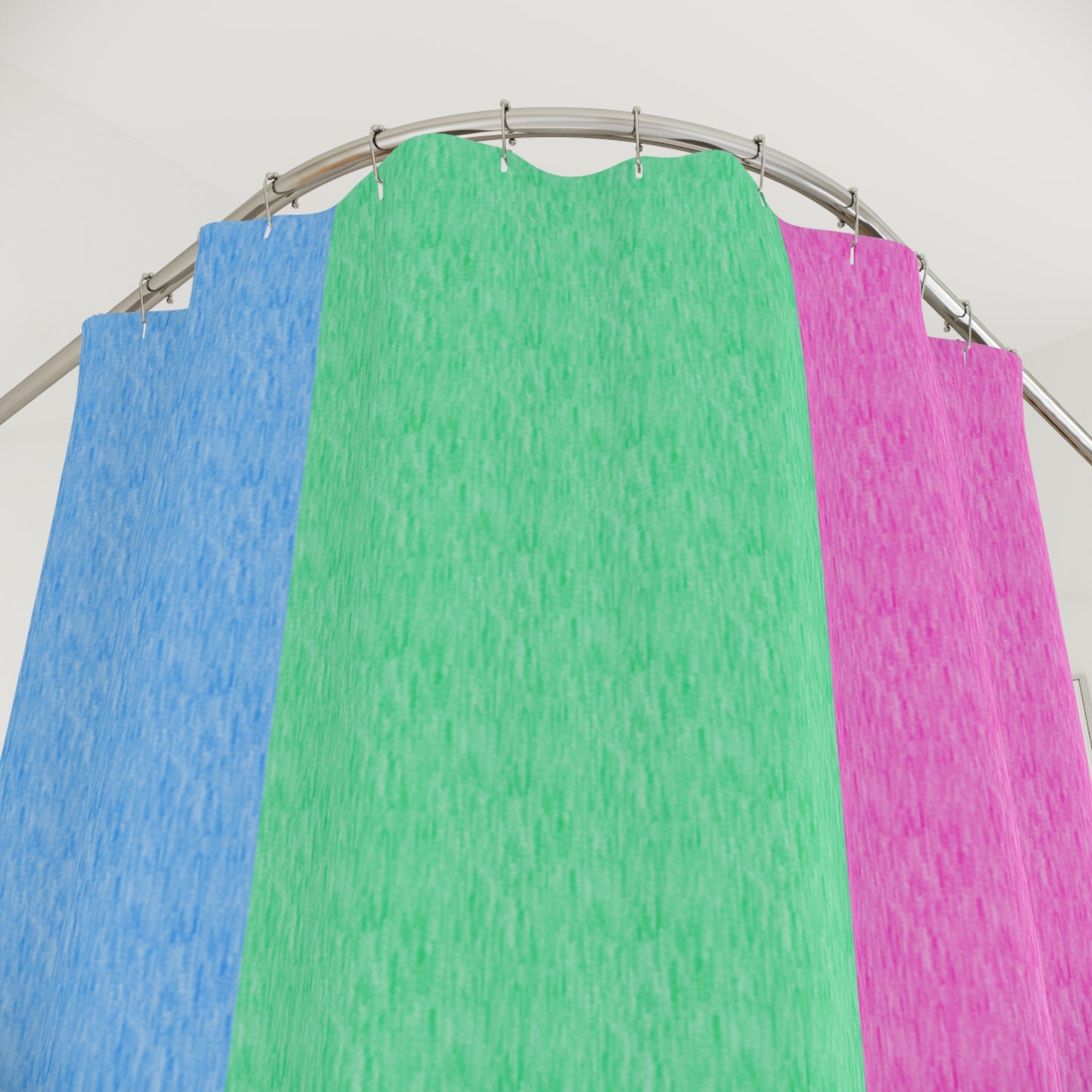 Polysexual Flag Shower Curtain, pencil crayon colours