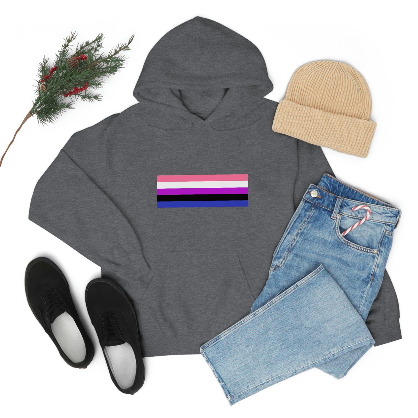 Genderfluid Flag Hooded Sweatshirt