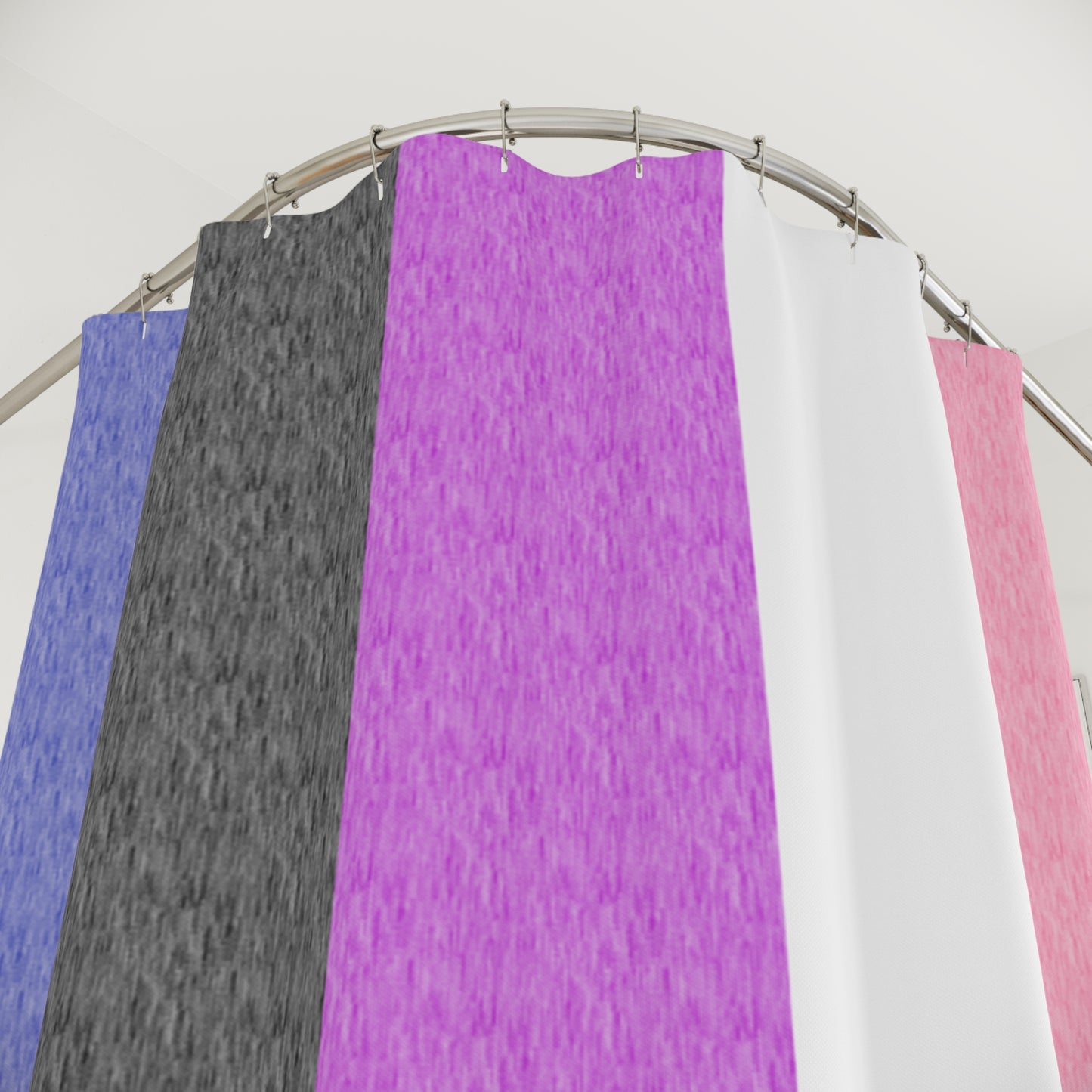 Genderfluid Flag Shower Curtain, pencil crayon colours