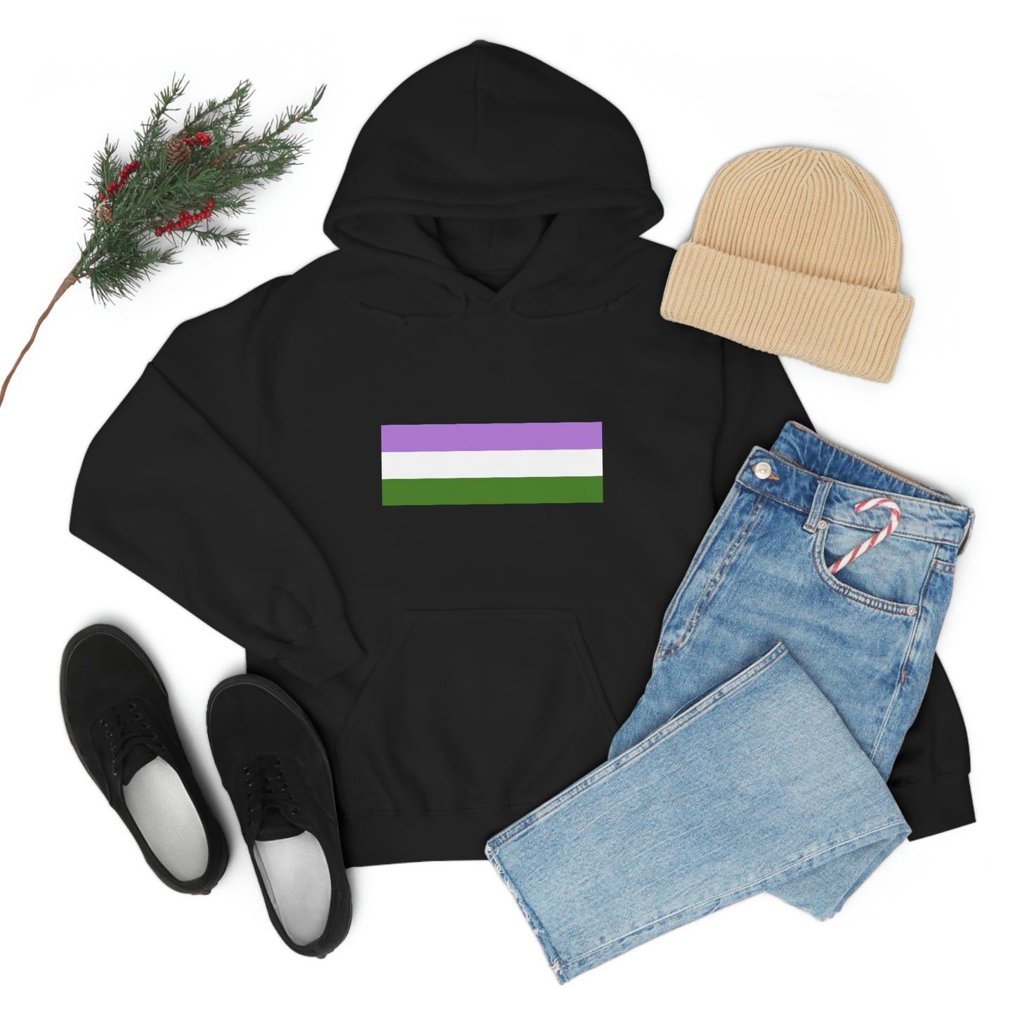 Genderqueer Flag Hooded Sweatshirt