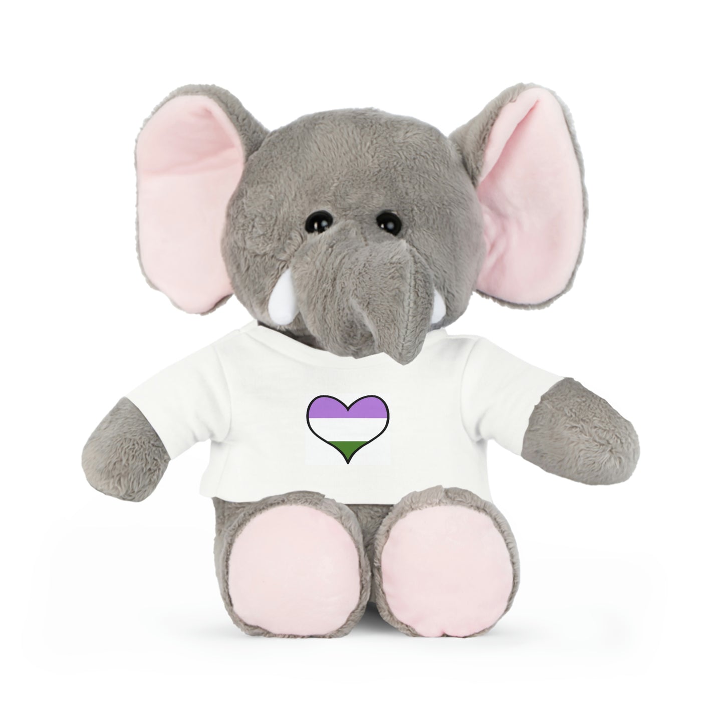 Plush Toys with Genderqueer Flag T-Shirt