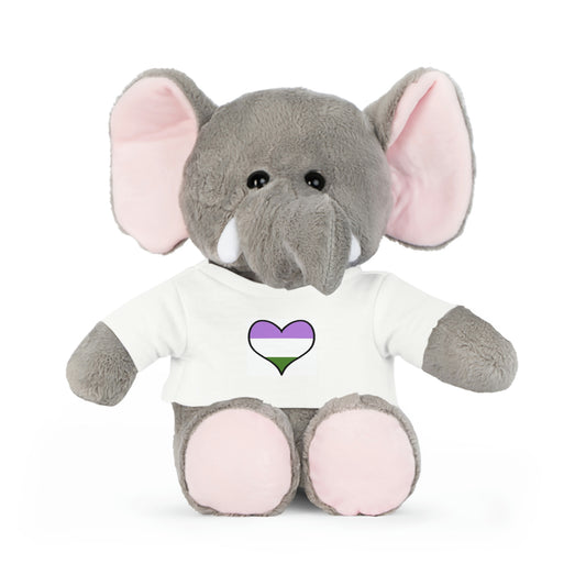 Plush Toys with Genderqueer Flag T-Shirt