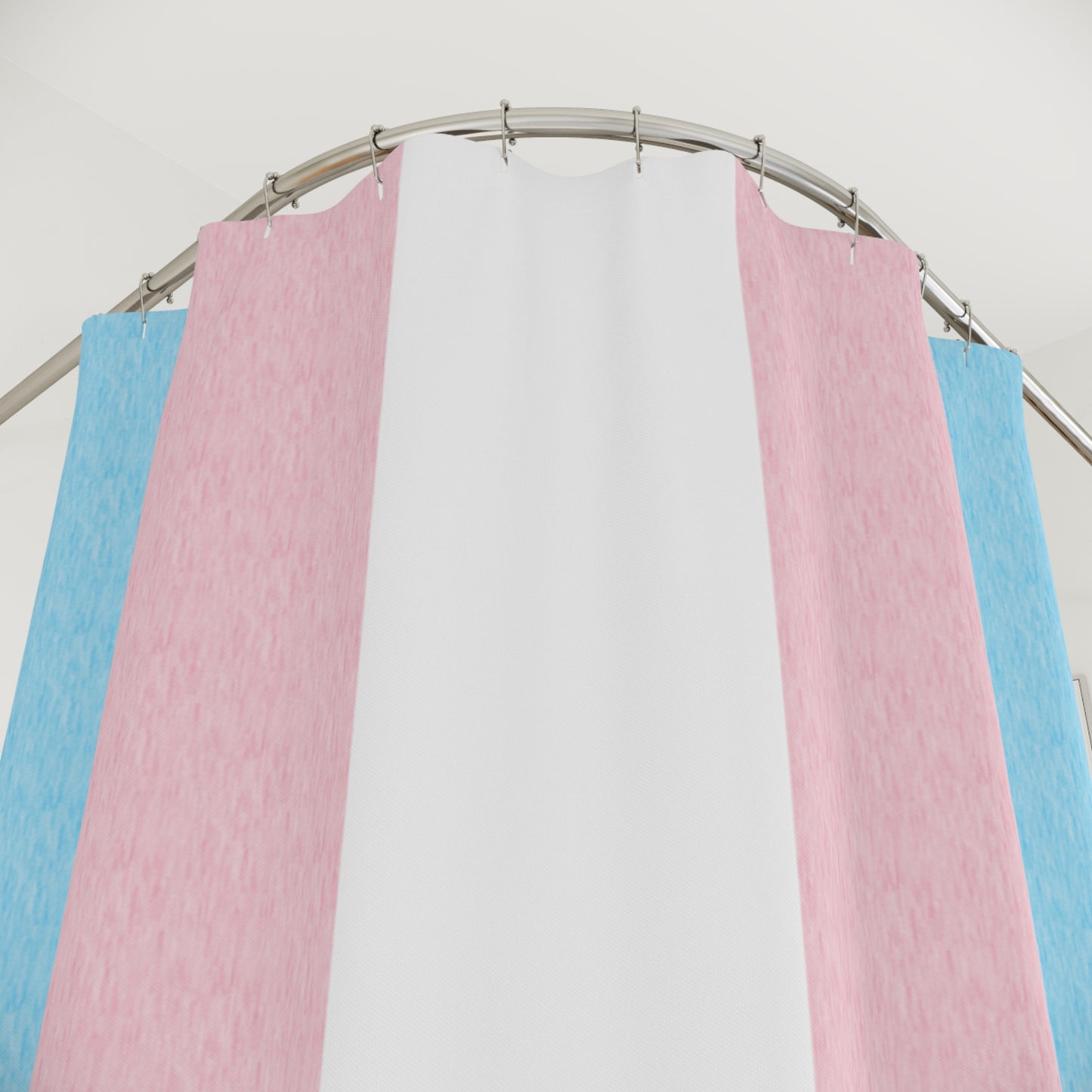 Transgender Flag Shower Curtain, pencil crayon colours