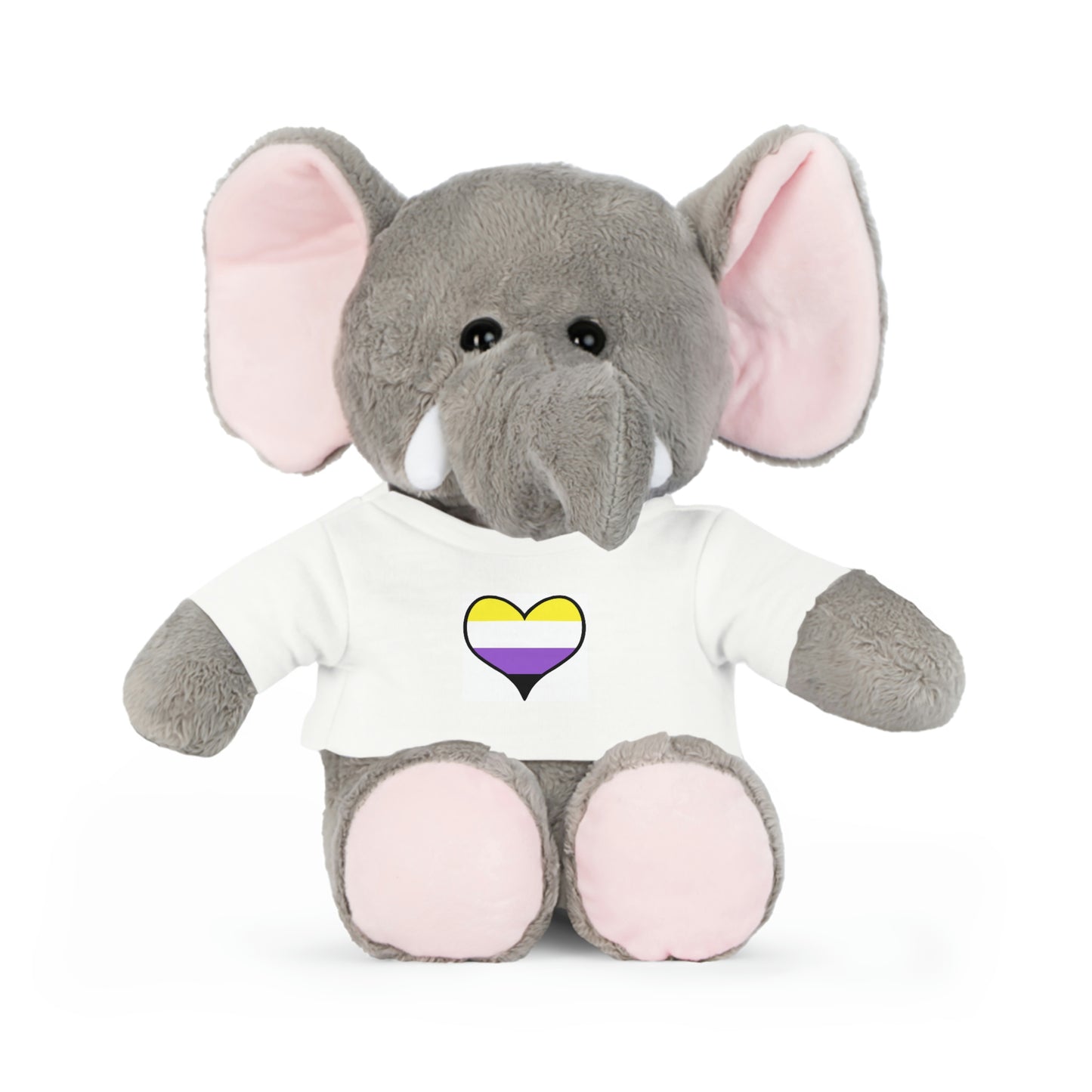 Plush Toys with Non-Binary Flag T-Shirt