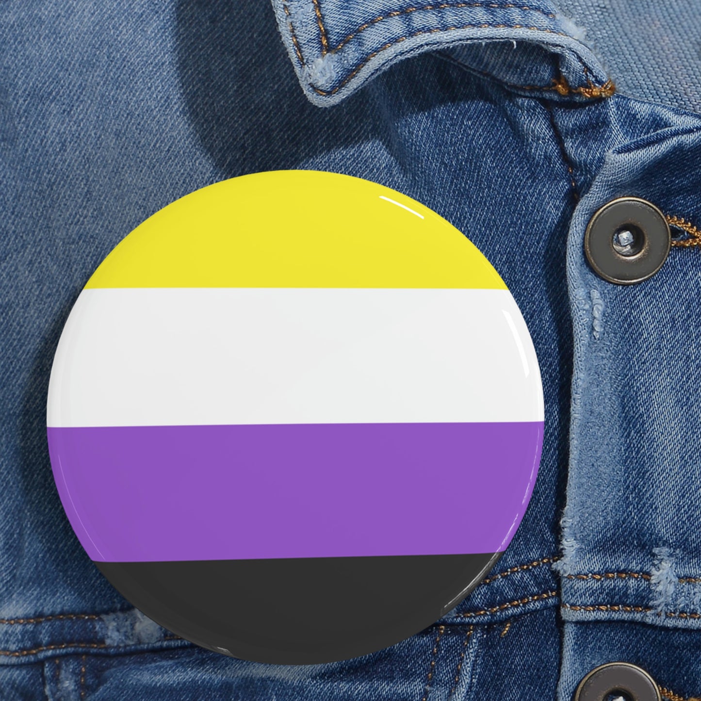 Non-Binary Pride Flag Round Pins