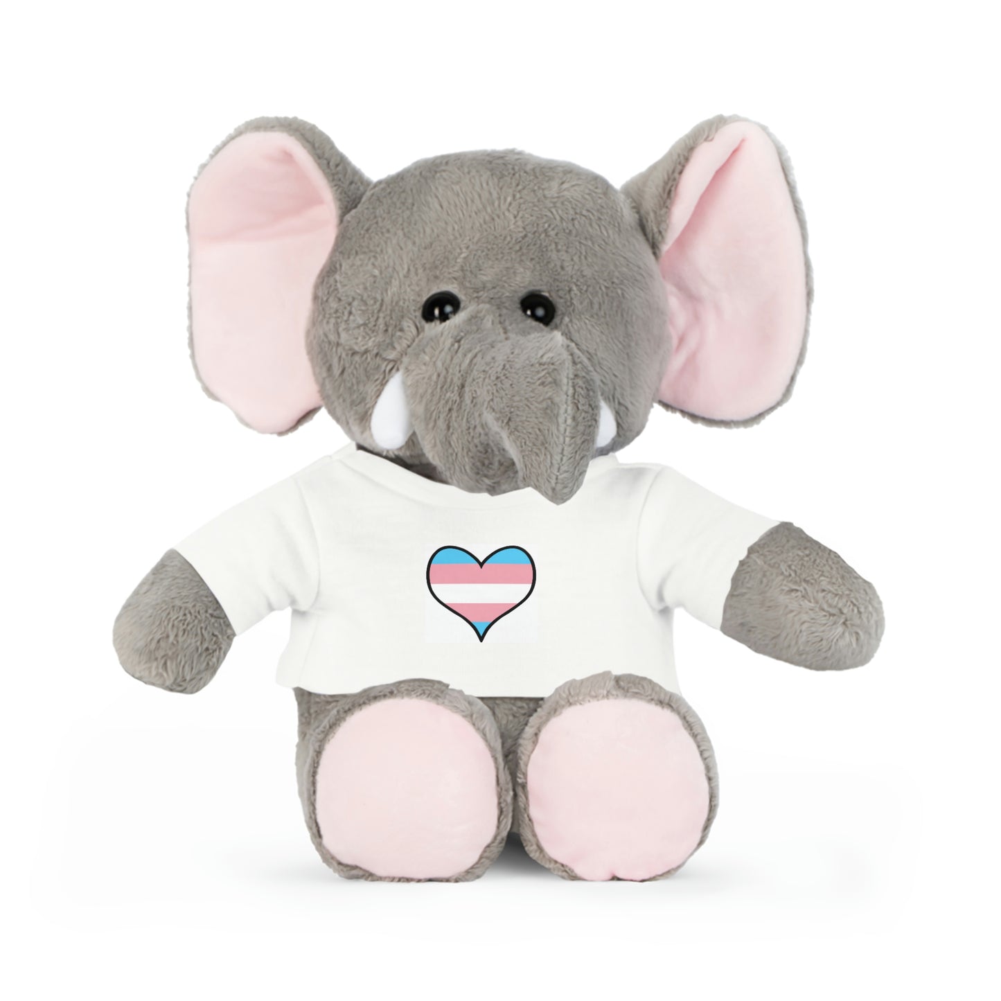 Plush Toys with Transgender Flag T-Shirt