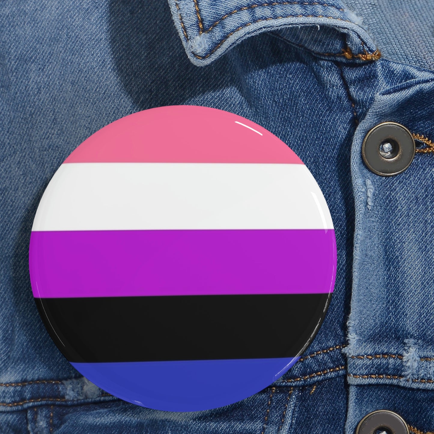 Genderfluid Pride Flag Round Pins