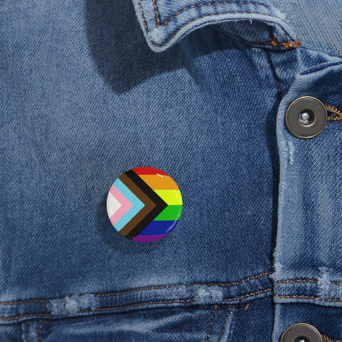 Progress Pride Flag Round Pins