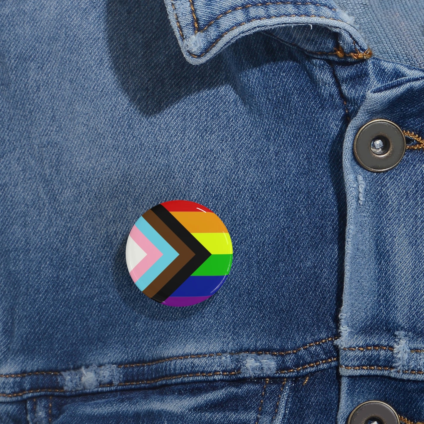 Progress Pride Flag Round Pins