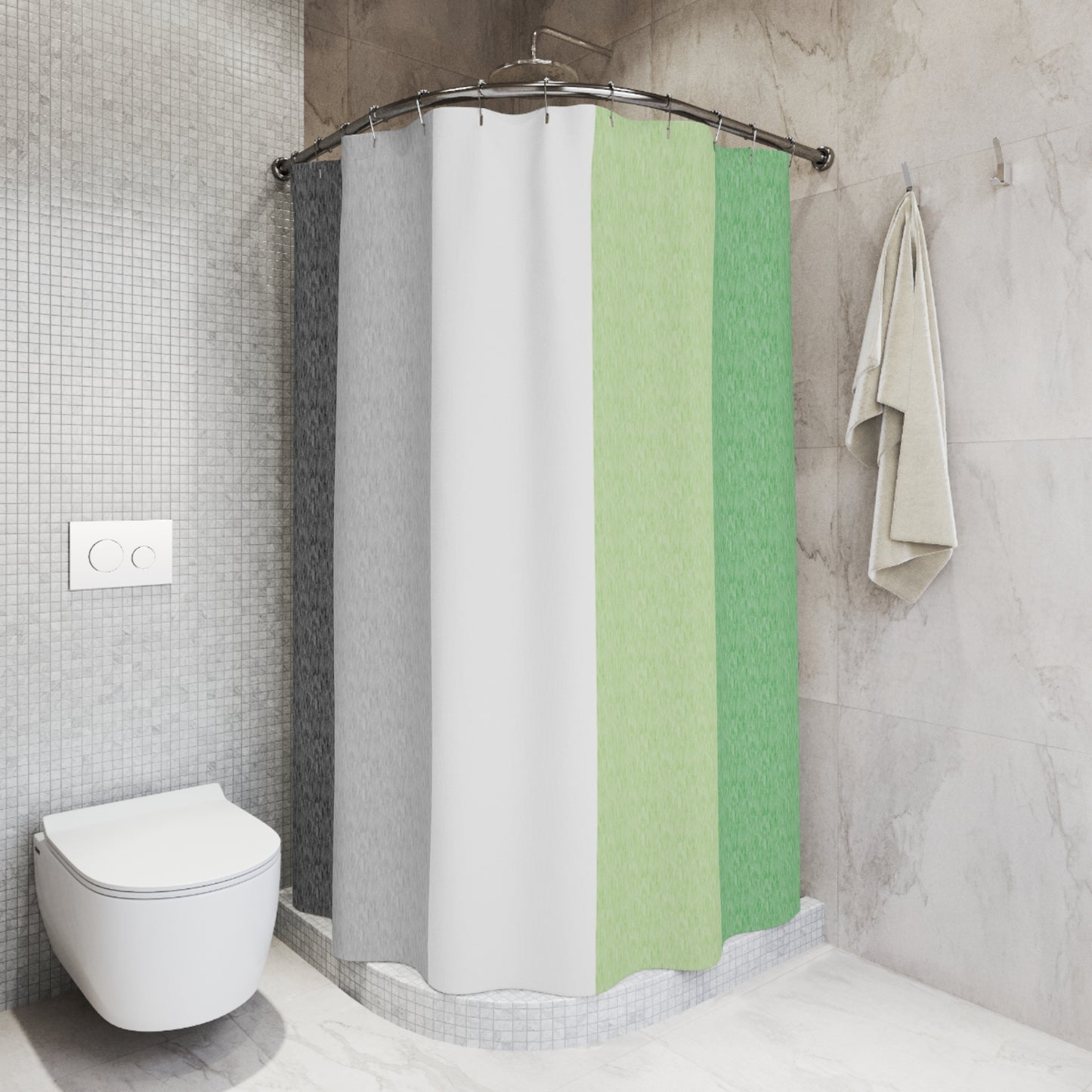 Aromantic Shower Curtain, pencil crayon colours