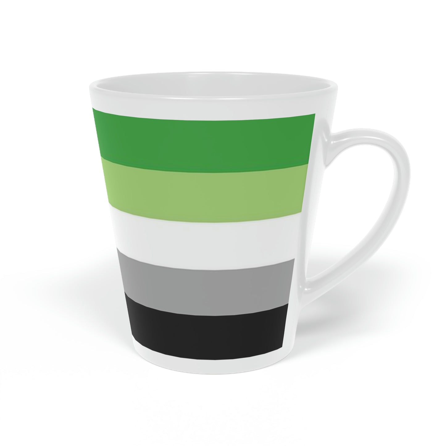 Aromantic Pride Flag Latte Mug, 12oz