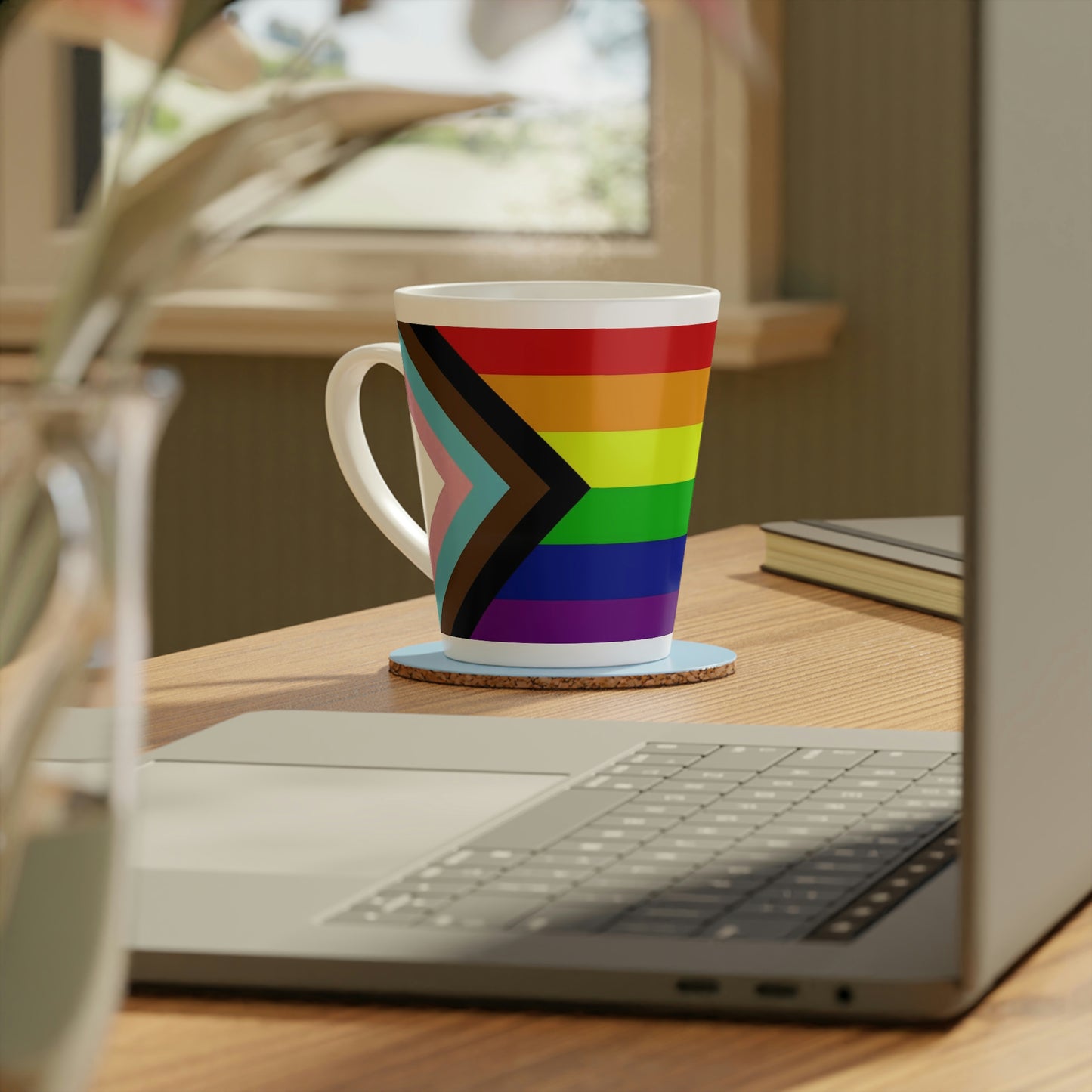 Progress Pride Flag Latte Mug, 12oz