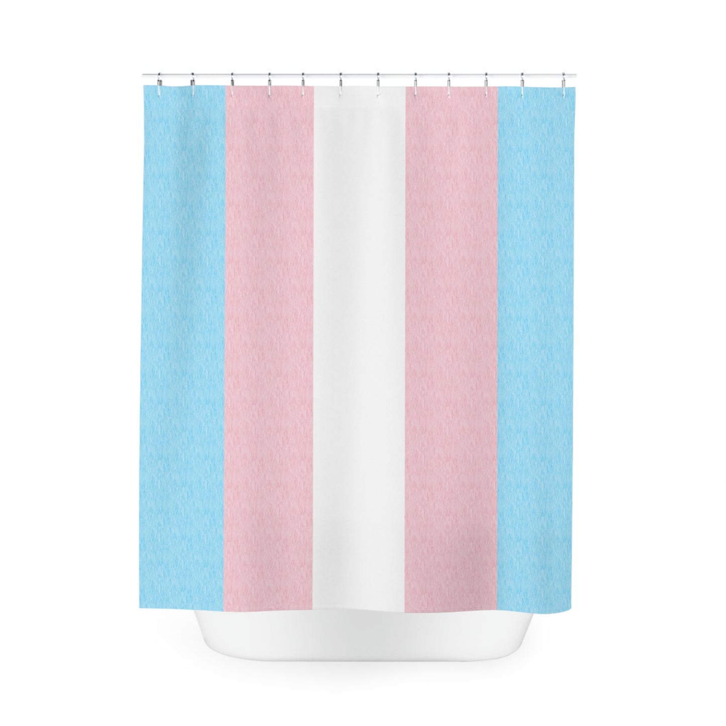 Transgender Flag Shower Curtain, pencil crayon colours