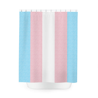 Transgender Flag Shower Curtain, pencil crayon colours