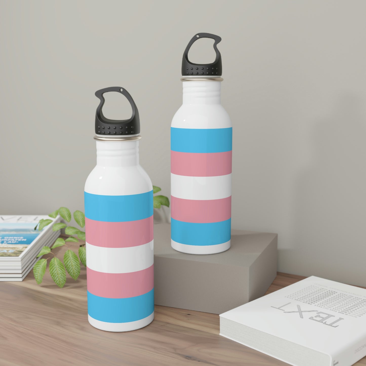 Transgender Pride Flag Stainless Steel Water Bottle