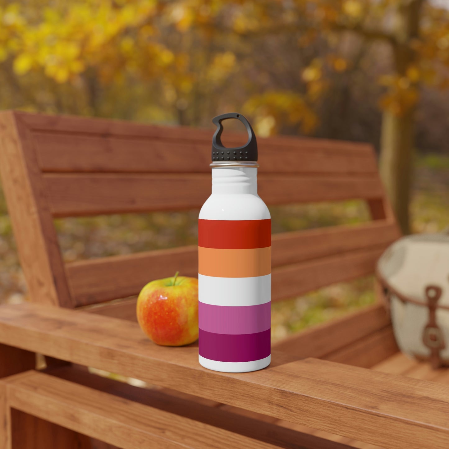 Lesbian Pride Flag Stainless Steel Water Bottle