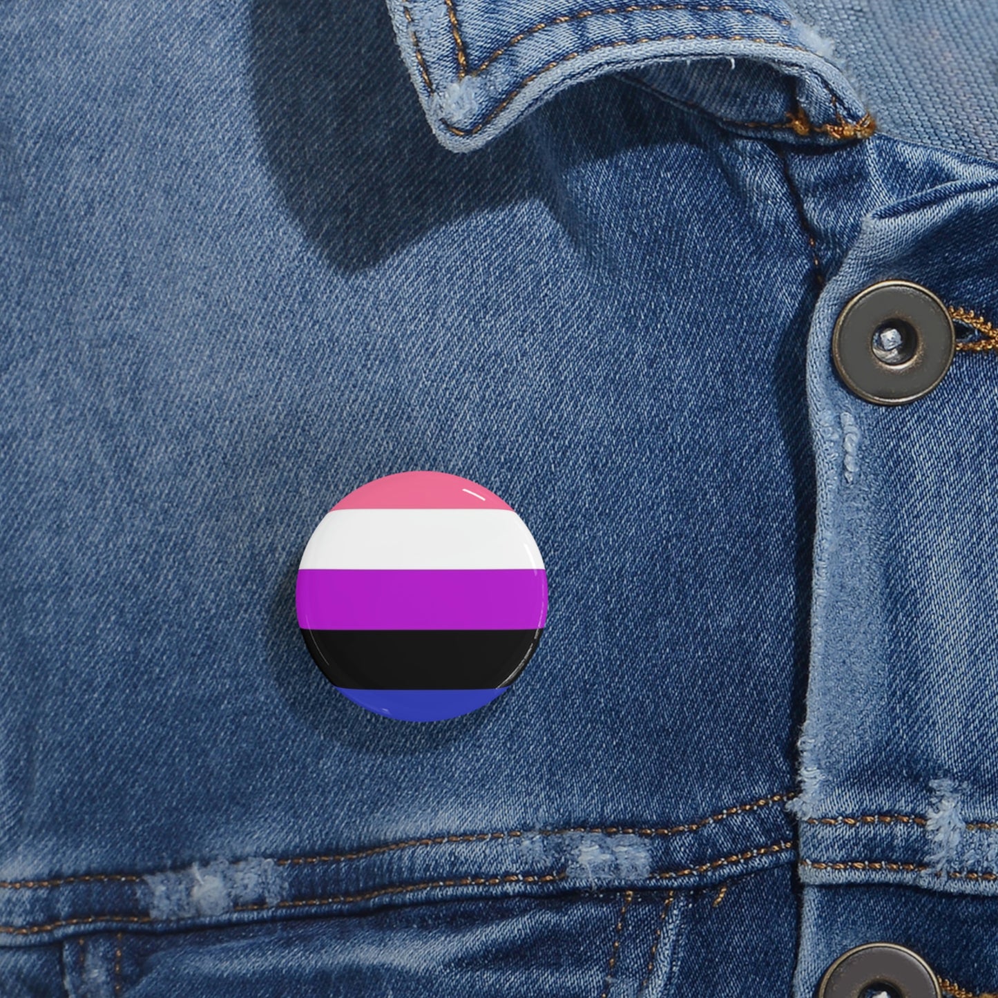 Genderfluid Pride Flag Round Pins