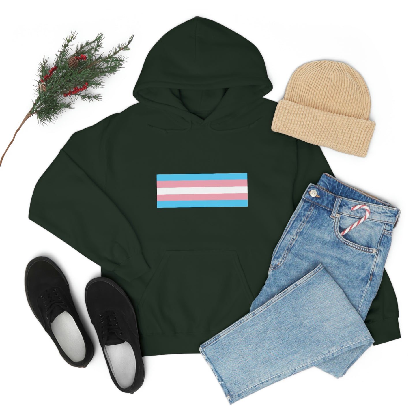 Trans Flag Hooded Sweatshirt