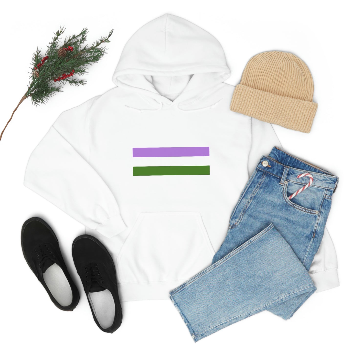 Genderqueer Flag Hooded Sweatshirt