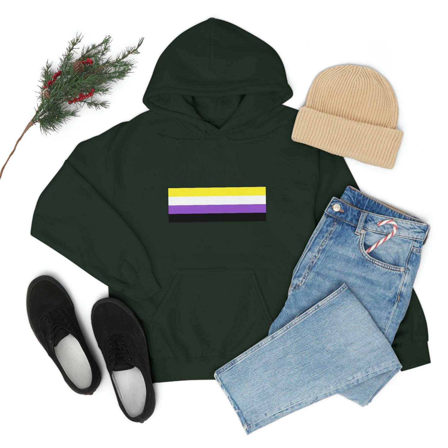 Non-Binary Flag Hooded Sweatshirt