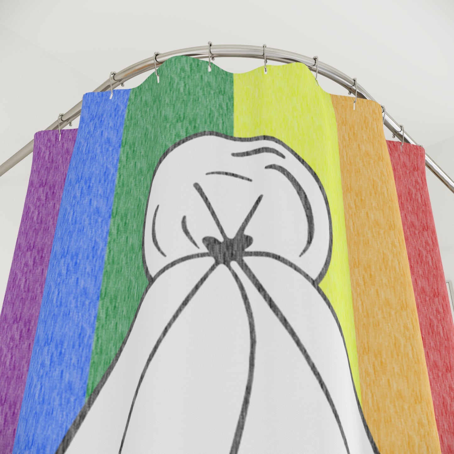 Two-Spirit Flag Shower Curtain, pencil crayon colours